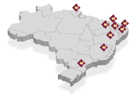 mapa do brasil com estados atendidos